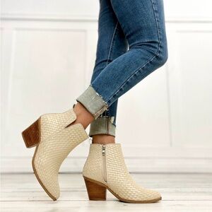 *NEW* Corkys Woven Gold Ankle Booties